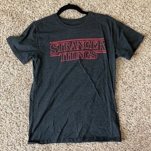 Dark grey stranger things shirt in a size small.